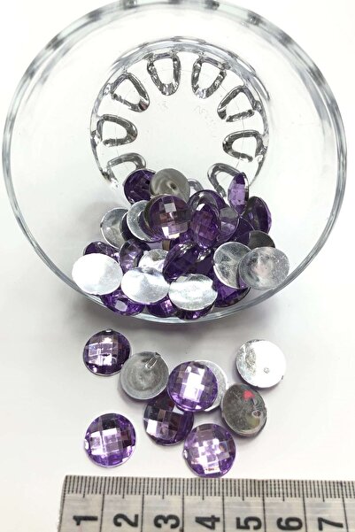 Bontex Strasuri rotunde din plastic, culoare lila, 1 pachet 20 grame – Mărgele