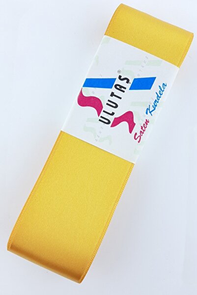 Ulutaş Materiale ornamentale Panglică din satin galben închis Lățime 4 Cm 1 M...