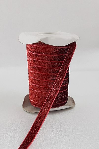 Bontex Red Glitter Velvet Ribbon Width 1 cm 1 Meter – Ribbon – Ribbon