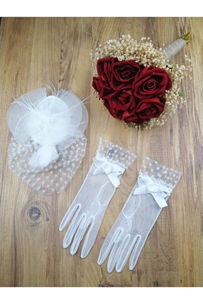 GELD Set de flori artificiale pentru nuntă, buchet de mireasă și set de voal,...