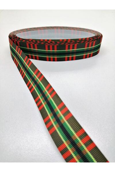 Bontex Panglică Grosgrain Roșu Verde în carouri ecosez li 2,5 cm 2 Metri – Pa...