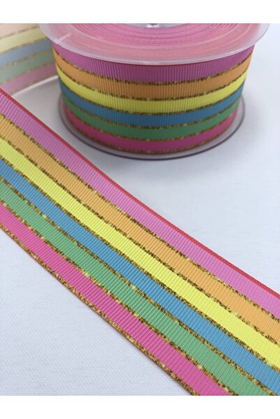 Genel Markalar Hediye Paketleme Gökkuşağı Rengarenk Grogren Kurdele 1 Metre E...