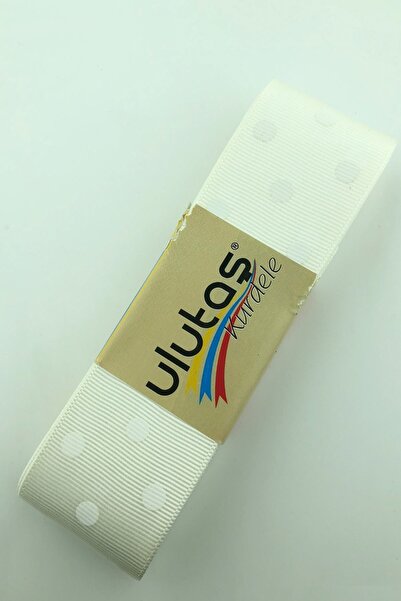 Ulutaş Süs Malzemeleri Krem Krem Puantiyeli Grogren Kurdele En 4 Cm 1 Metre –...