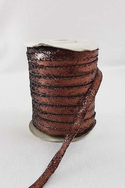Bontex Κόκκινο Καφέ Glitter Velvet Κορδέλα Πλάτος 1 cm 1 Meter – Κορδέλα