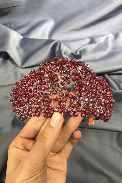 Bontex Σκούρο Κόκκινο Κρυστάλλινο Στέμμα Νύφης και Χένας Με χάντρες – Αξεσουά...