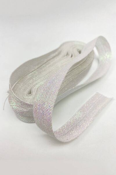 Genel Markalar Beyaz Simli Kurdele 1 Metre En 2,5 Cm – Dekoratif Şerit