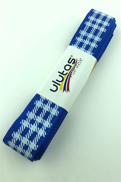 Ulutaş Διακοσμητικά Υλικά Saks Blue Foil Printed Taffeta Κορδέλα Πλάτος 2,5 cm 1 Meter – Κορδέλα – Κορδέλα