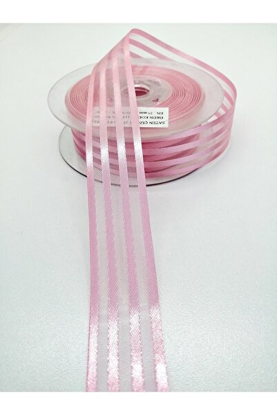 Bontex Tamno roza satenska Prugasto šifonska traka 2,5 cm 2 metra – traka