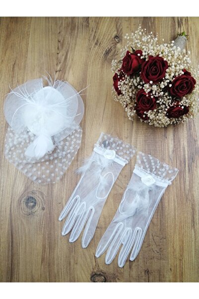 GELD Set de flori artificiale pentru nuntă, buchet de mireasă și set de voalu...