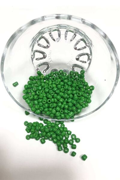 Bontex Mărgele de nisip verde, dimensiune medie 4 mm, 1 pachet 50 grame – Măr...