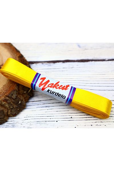YAKUT Ornament Supplies 2 Cm Satin Ribbon Dark Yellow 1 Ball 5 Meters