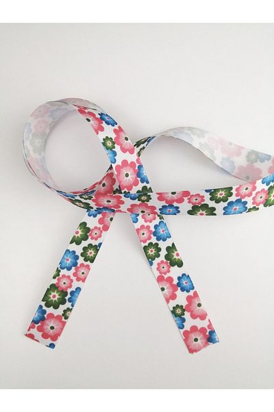 Bontex Υλικό Συσκευασίας Floral Pattern Grosgrain Κορδέλα 1 μέτρο πλάτος 2,5 cm – Κορδέλα – Κορδέλα