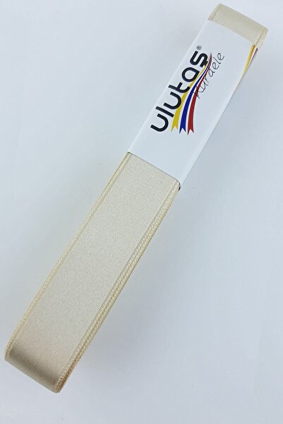 Ulutaş Materiale ornamentale Panglică din satin bej închis Lățime 2 Cm 1 Ming...