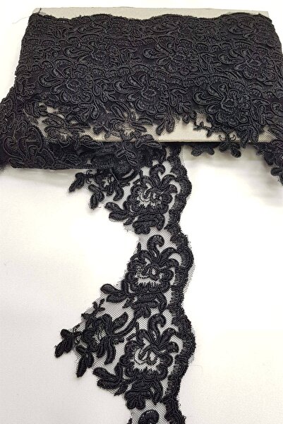 Bontex Siyah Fransız Güpür Dantel Kenar 1 Metre – Dantel