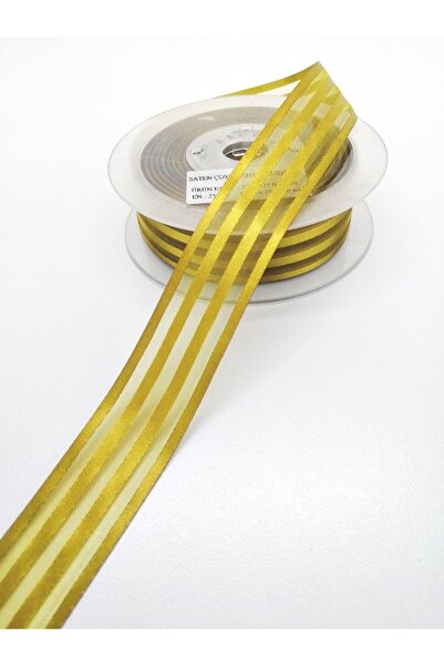 Bontex Hobby Products Panglică din șifon cu dungi din satin muștar 3 metri – ...