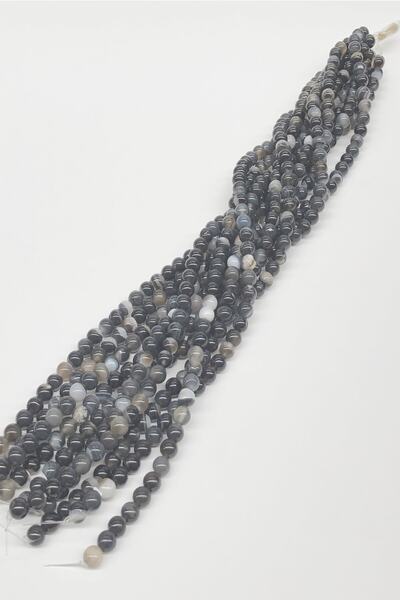 Bontex Χάντρες από φυσική πέτρα πολύχρωμου αχάτη 8 χιλιοστά – Χάντρες