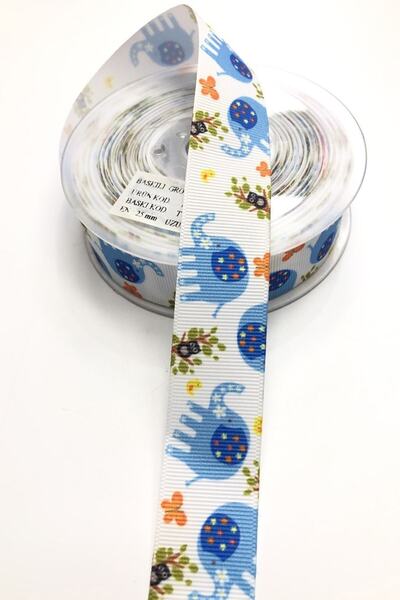 Bontex شريط جروجرين منقوش على شكل فيل عرض 2.5 سم 1 متر – شريط