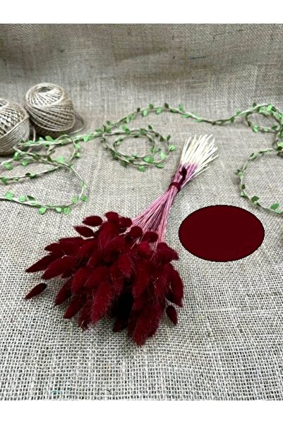 Genel Markalar Yapay Çiçek Bordo Rengi Pamuk Otu – Yapay Çiçek Dekor, Masa Sü...