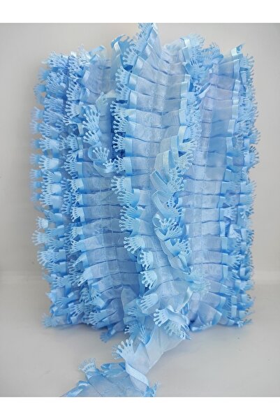 Bontex Μπλε Κράλ Με σχέδιο Διακοσμητική Κορδέλα με Βολάν 1μ – Διακοσμητική Λω...