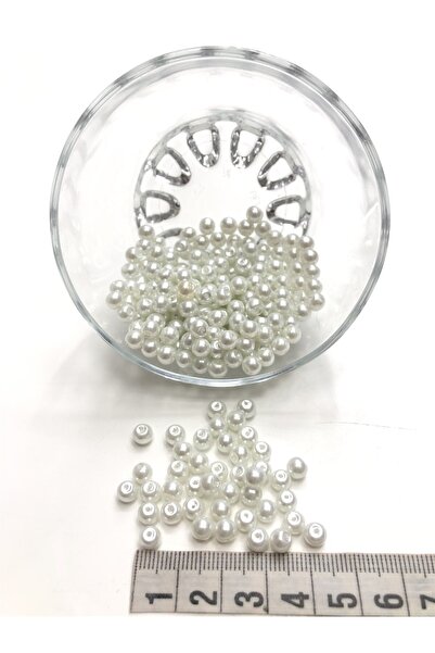 Bontex Λευκές Γυάλινες Πέρλες 4 χιλ. 1 Συσκευασία 50 γραμμάρια – Χάντρες