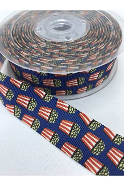 GELD Bandă de păr Popcorn Pattern Grosgrain Ribbon 1 metru lățime 2,5 cm – Panglică – Panglică