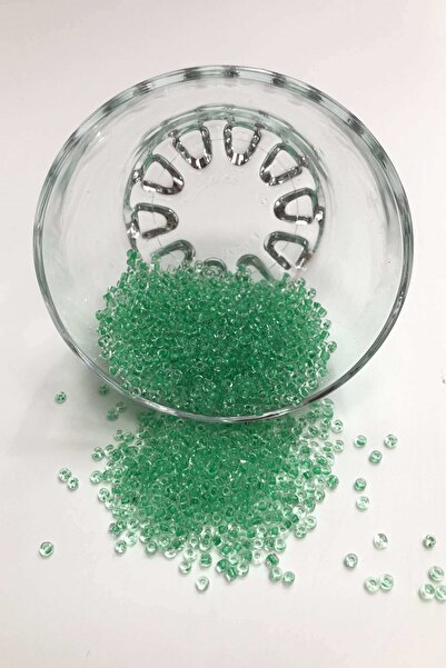 FdayAksesuar Mărgele de nisip verde mentă închis, dimensiune medie 3 mm, 1 pa...