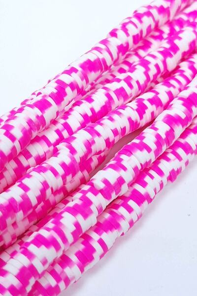 Bontex 1 комплект фуксия розови Fimo глинени мъниста 6 мм – Мъниста