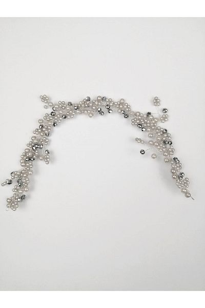 Bontex Accesoriu pentru păr și turban din piatră de cristal gri – Coroană – Coroană
