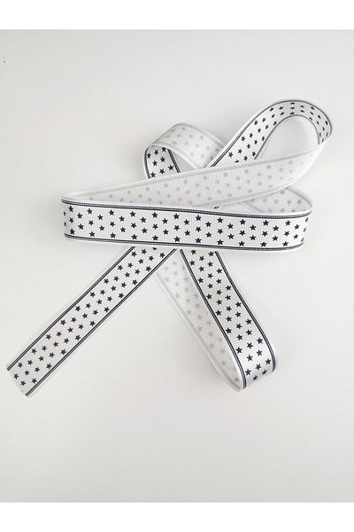 Bontex Bandă de păr Panglică imprimată cu model de stea 1 metru lățime 2,5 cm – Panglică – Panglică