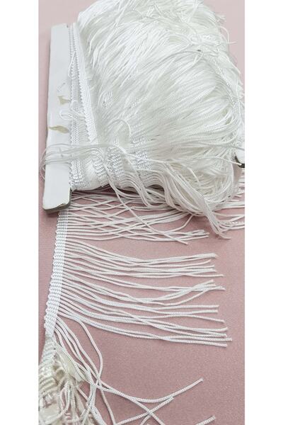 Bontex Panglică albă cu franjuri și ciucuri, 1 metru lățime 10 cm – Panglică ...