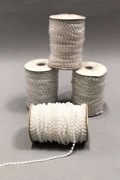 Bontex لؤلؤ مقطع باللون الأبيض 4 مم 1 متر – خرز