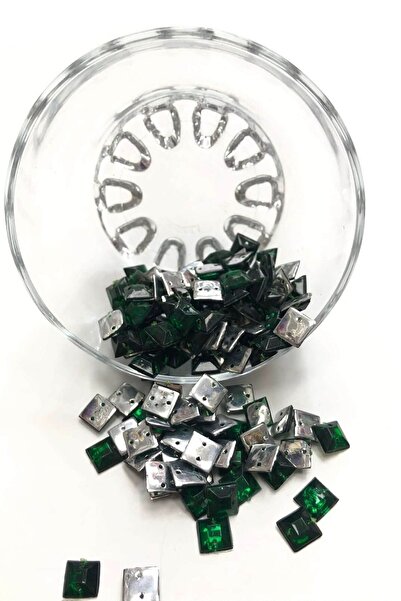 Bontex Зелена квадратна пластмасова щипка 1 опаковка 20 грама – мънисто