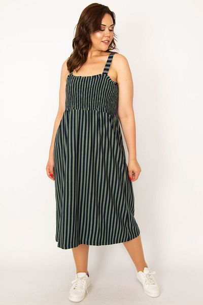 Şans Plus Size Dress - Khaki - Basic