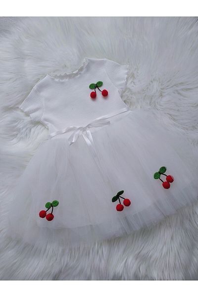 Leylamok Rochie tutu pentru fetiță alb cireș 2 ani, 2b Tkm 1027