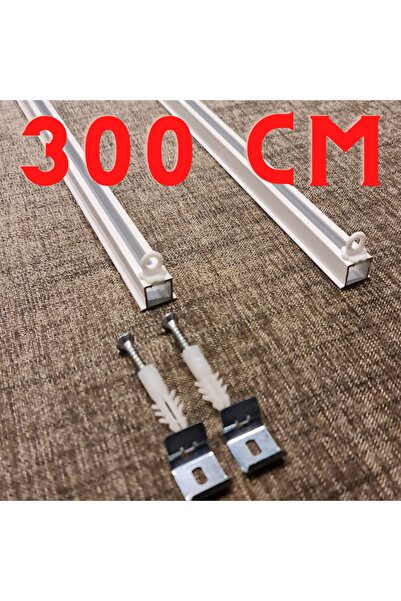 GARDINESTAN JUNG CFO GmbH Tek Kanallı Beyaz Alüminyum Ray (tekli Korniş)+metal Portray (otel,balkon,ev,kabin,duş Ve Çok Yönlü)