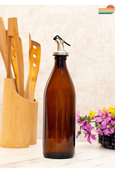 Genel Markalar Uzun Amber Sıvıyağ Şişesi Yağdanlık Yağlık 500 ml