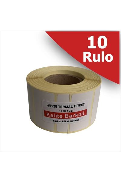 Kalite Barkod 45x25 Termalno Etiketa | 10 Rolls Barcode etiketa