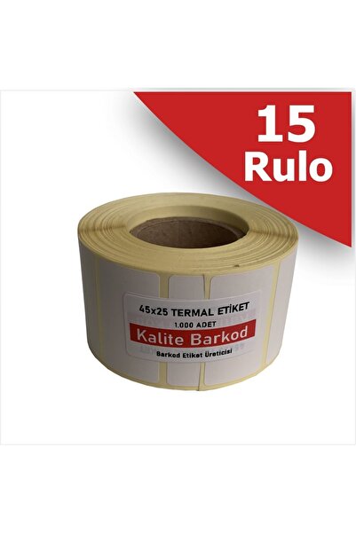 Kalite Barkod 45k25 Termalno nalepnica | 15 Rolls Barcode nalepnice