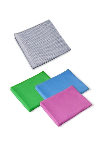 Silva Cam Bezleri 3 Lü Set +premium Banyo Temizleme Bezi Toplam 4 Parçadan Ol...