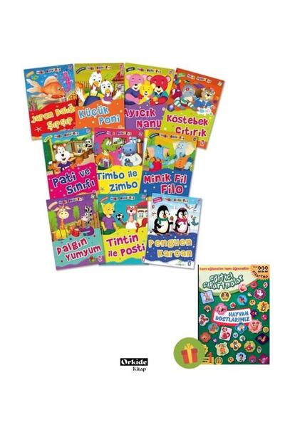 Timaş Çocuk 222 Sticker Hediyeli - Mini Masallar Serisi 3.set(10 Kitap) 6ay- ...