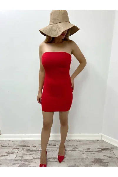 Secret Passion Lingerie Flexible Crepe Fabric Strapless Red Mini Evening Dress and Graduation Dress 059