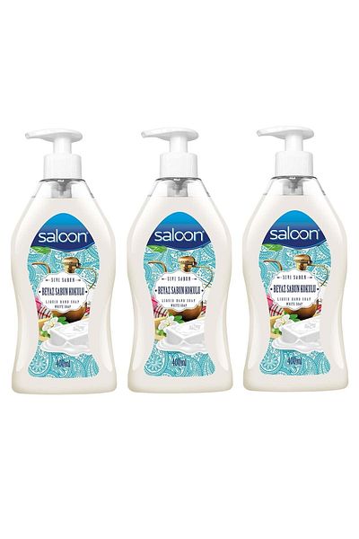 Saloon Liquid Soap White Soap Scented 400 Ml Pack of 3