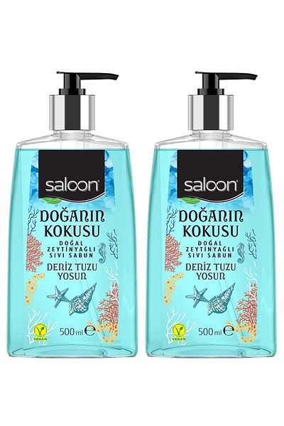 Saloon Liquid Soap Nature's Fragrance Sea Salt & Seaweed 500 Ml 2 Pack