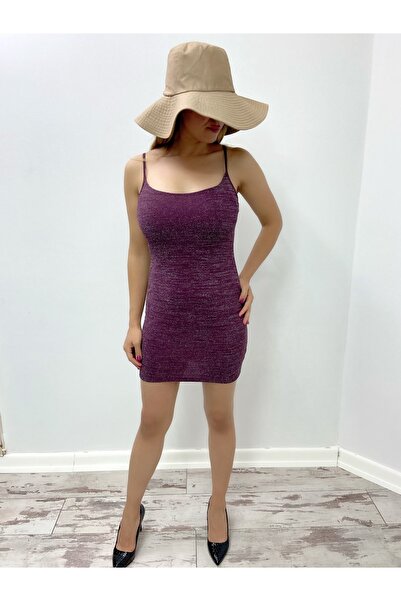 Secret Passion Lingerie Esnek Mor Parlak Kumaş Ayarlanabilir Askılı Mini Gece...