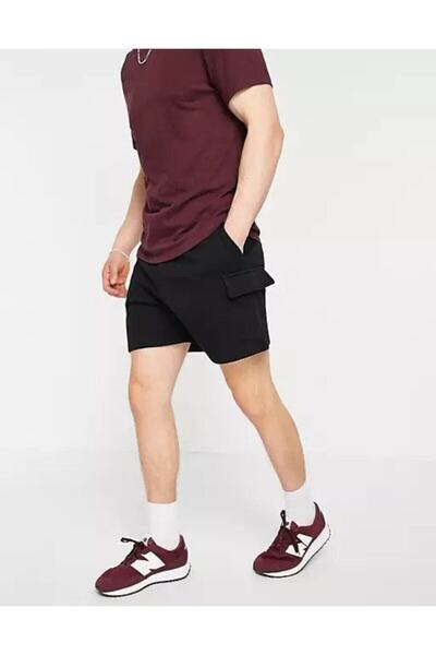 atmaca moda Siyah Renk Kargo Cepli Şort & Bermuda