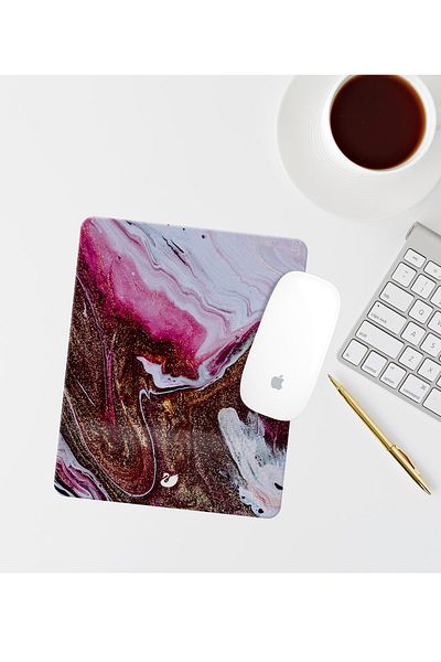 Özer Store Colorful Pattern Rectangular Mouse Pad with Wrist Support Mouse Pad
