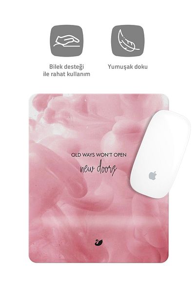 Özer Store Patterned Motivational Quotes Rectangular Mouse Pad with Wrist Support Mouse Pad