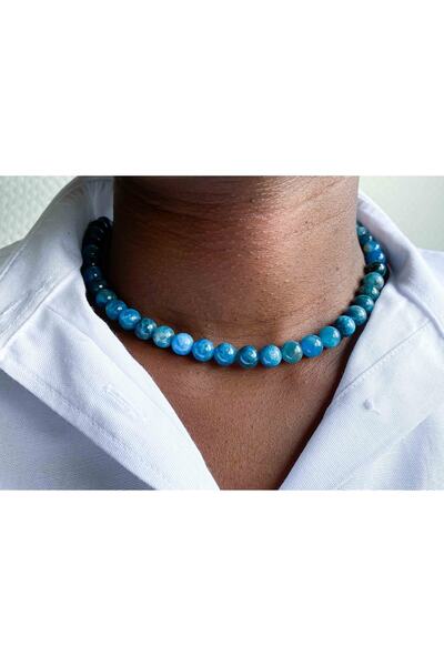 Mucize Taş قلادة أباتيت من الحجر الطبيعي 8 ملم