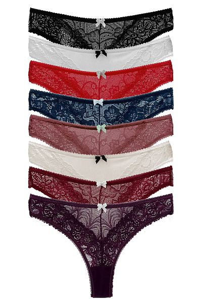 HNX 8-Piece Lace Thong Women's Panties