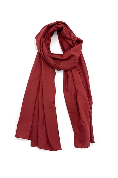 nazipek High Quality Red Cotton Combed Shawl - 185X70 cm